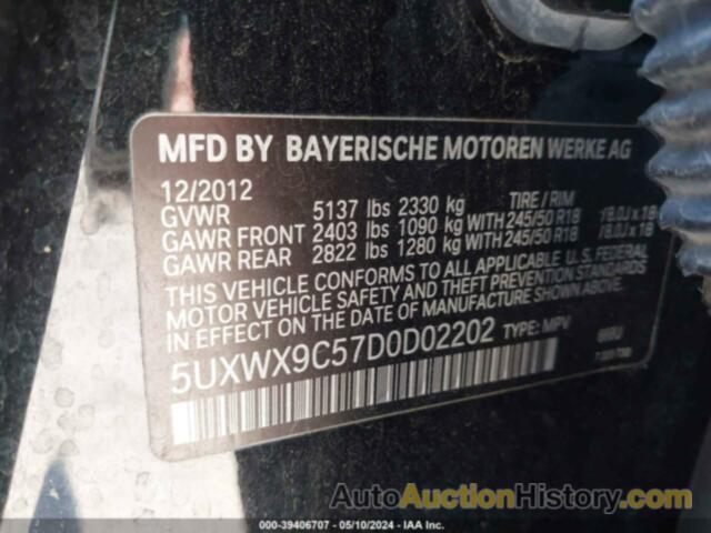 BMW X3 XDRIVE28I, 5UXWX9C57D0D02202