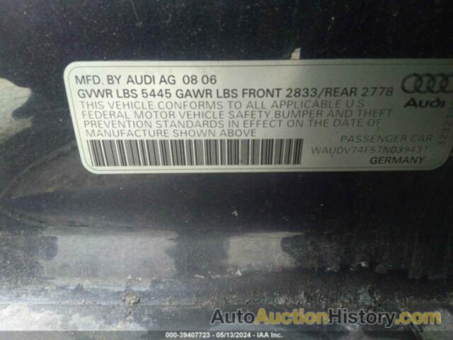 AUDI A6 4.2 QUATTRO, WAUDV74F57N039431