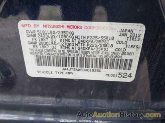 MITSUBISHI OUTLANDER GT, JA4JT5AX5CU019350