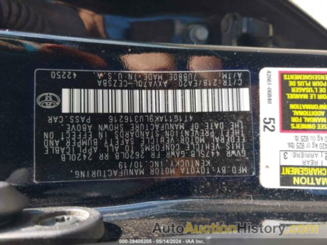 TOYOTA CAMRY SE, 4T1G11AK9LU316216