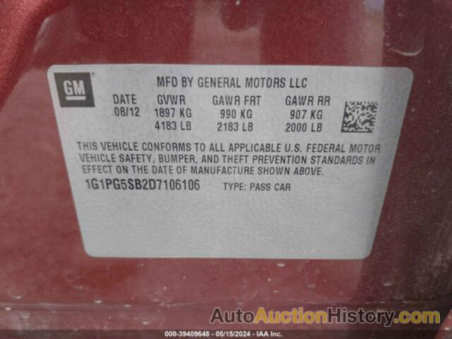 CHEVROLET CRUZE LTZ, 1G1PG5SB2D7106106