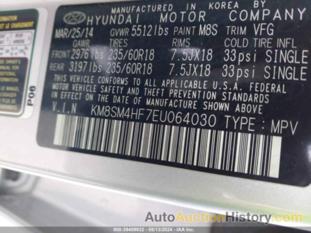 HYUNDAI SANTA FE GLS/LIMITED, KM8SM4HF7EU064030