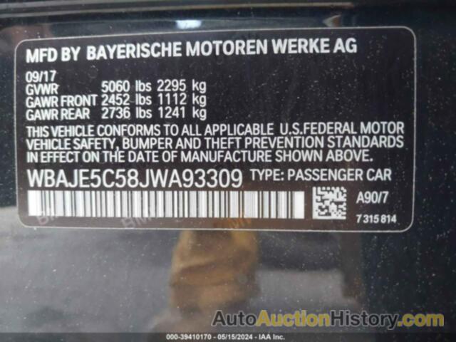 BMW 540 I, WBAJE5C58JWA93309