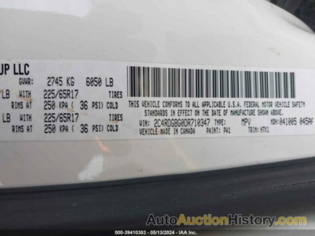 DODGE GRAND CARAVAN AMERICAN VALUE PKG, 2C4RDGBG0DR710347