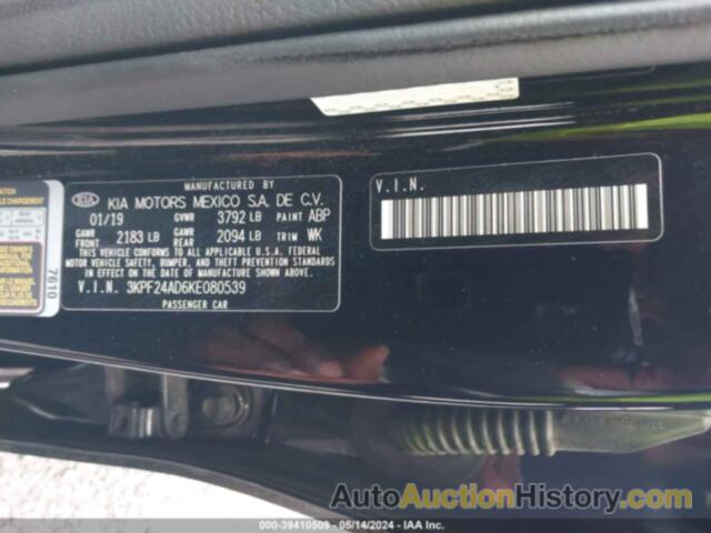 KIA FORTE LXS, 3KPF24AD6KE080539