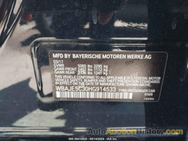 BMW 540I, WBAJE5C30HG914533