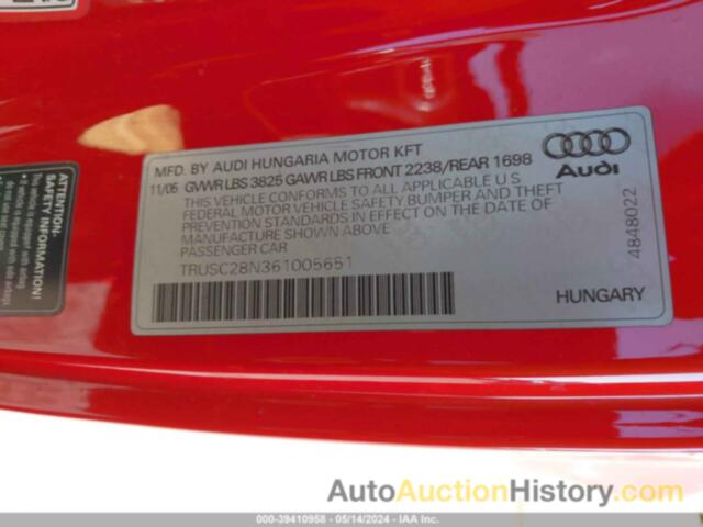 AUDI TT, TRUSC28N361005651