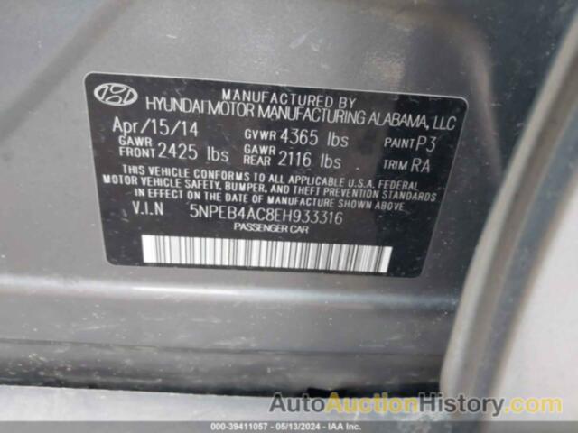 HYUNDAI SONATA GLS, 5NPEB4AC8EH933316