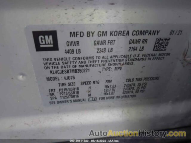 BUICK ENCORE AWD PREFERRED, KL4CJESB7MB350221