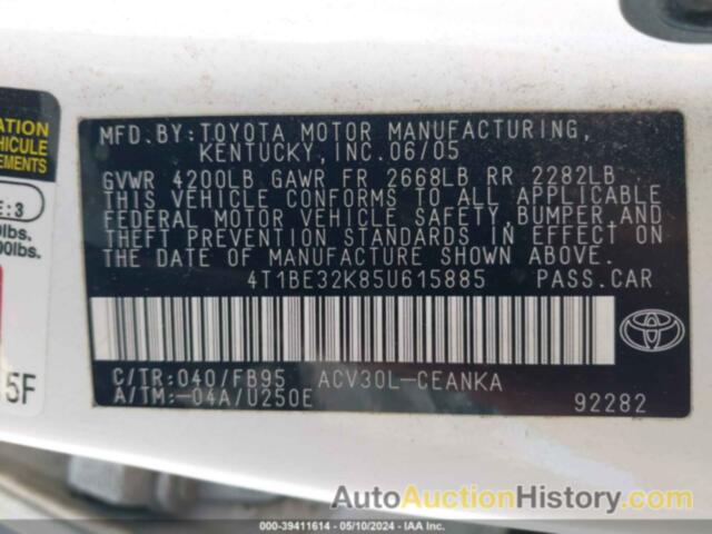 TOYOTA CAMRY LE, 4T1BE32K85U615885