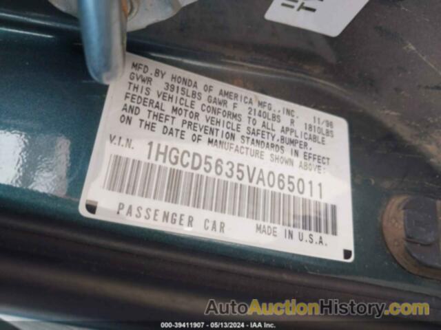 HONDA ACCORD LX, 1HGCD5635VA065011