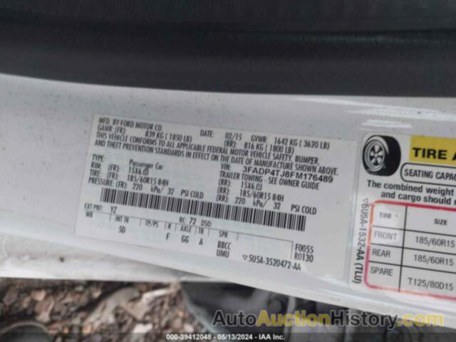 FORD FIESTA S, 3FADP4TJ8FM176489