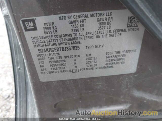 BUICK ENCLAVE 2XL, 5GAKRCED7BJ337825