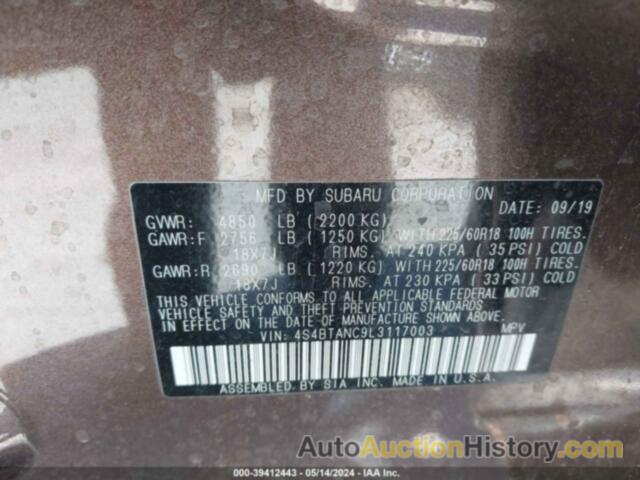 SUBARU OUTBACK LIMITED, 4S4BTANC9L3117003