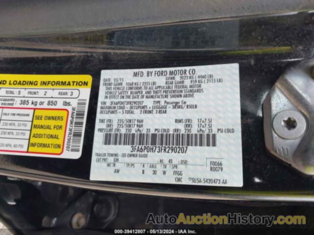 FORD FUSION SE, 3FA6P0H73FR290207