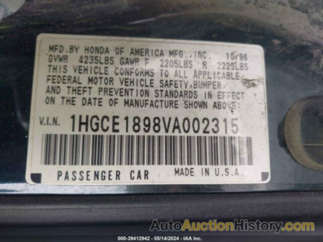 HONDA ACCORD EX, 1HGCE1898VA002315