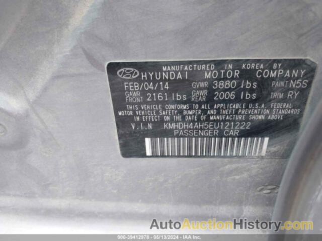 HYUNDAI ELANTRA SPORT, KMHDH4AH5EU121222