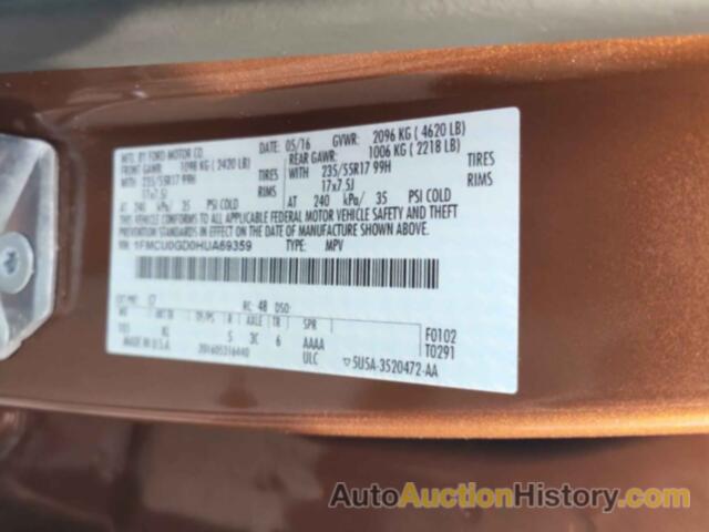 FORD ESCAPE SE, 1FMCU0GD0HUA69359