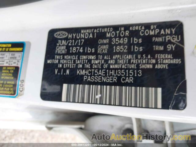 HYUNDAI ACCENT SE, KMHCT5AE1HU351513