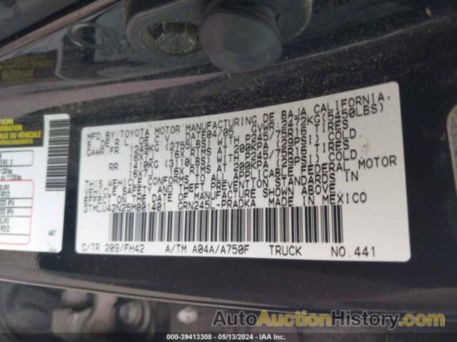 TOYOTA TACOMA BASE V6, 3TMLU42N25M001401