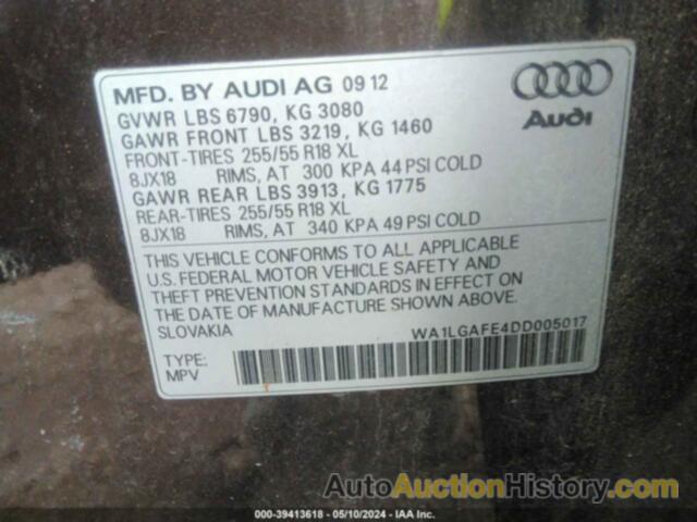 AUDI Q7 3.0T PREMIUM, WA1LGAFE4DD005017