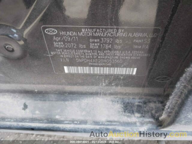 HYUNDAI ELANTRA GLS, 5NPDH4AE2BH053560