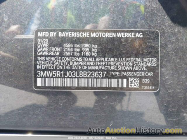BMW 330I, 3MW5R1J03L8B23637