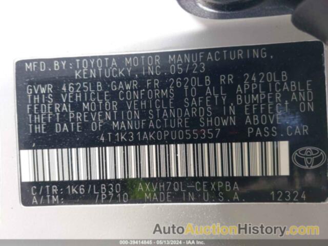 TOYOTA CAMRY XSE HYBRID, 4T1K31AK0PU055357