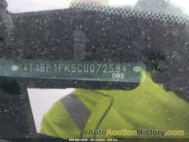 TOYOTA CAMRY LE, 4T1BF1FK5CU072584