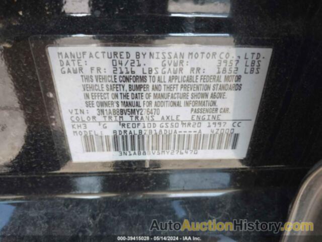 NISSAN SENTRA S, 3N1AB8BV5MY276470