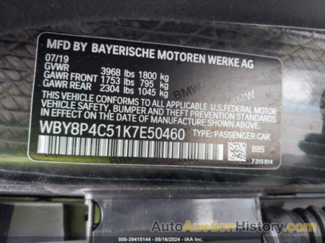 BMW I3 120AH W/RANGE EXTENDER, WBY8P4C51K7E50460