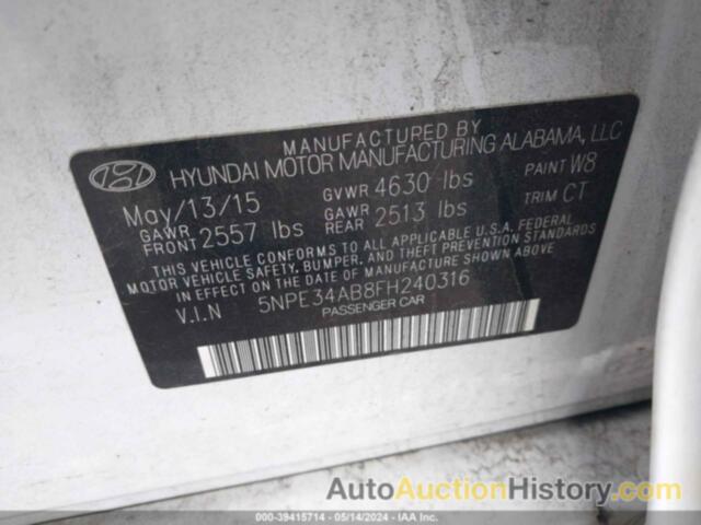 HYUNDAI SONATA SPORT/LIMITED, 5NPE34AB8FH240316