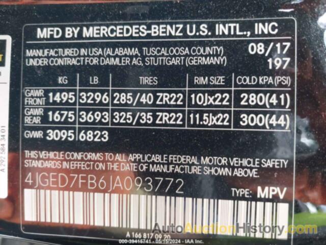 MERCEDES-BENZ AMG GLE 63 COUPE 63 AMG-S, 4JGED7FB6JA093772