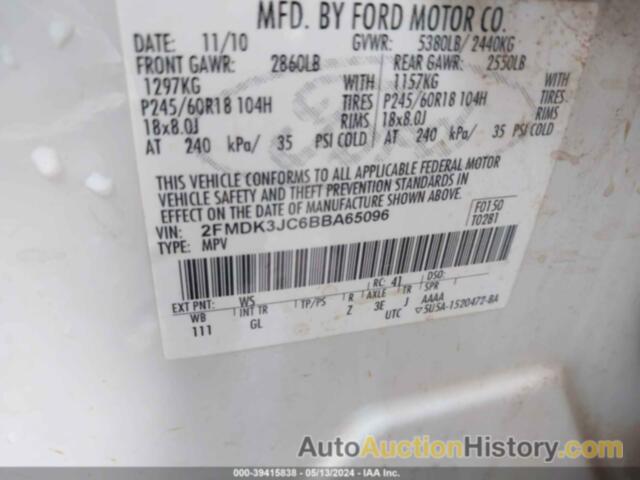 FORD EDGE SEL, 2FMDK3JC6BBA65096