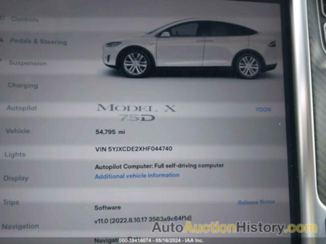 TESLA MODEL X, 5YJXCDE2XHF044740