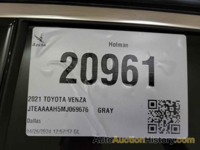 TOYOTA VENZA LE/LIMITED/XLE, JTEAAAAH5MJ069676