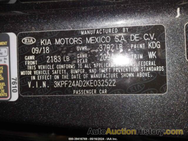 KIA FORTE LXS, 3KPF24AD2KE032522