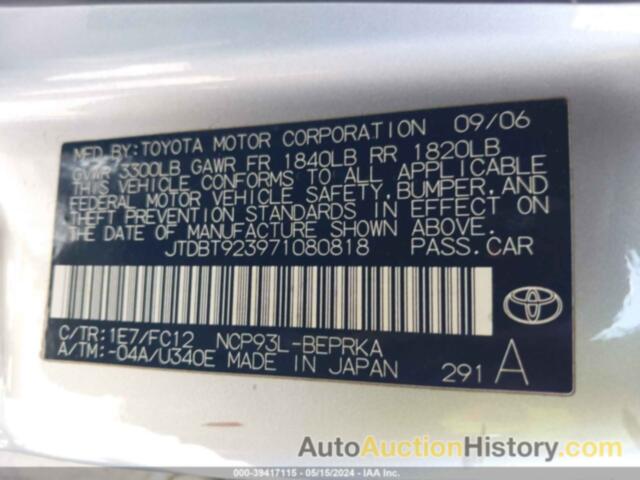 TOYOTA YARIS, JTDBT923971080818