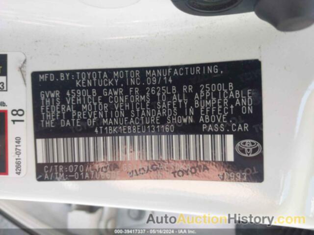 TOYOTA AVALON XLE TOURING, 4T1BK1EB8EU131160