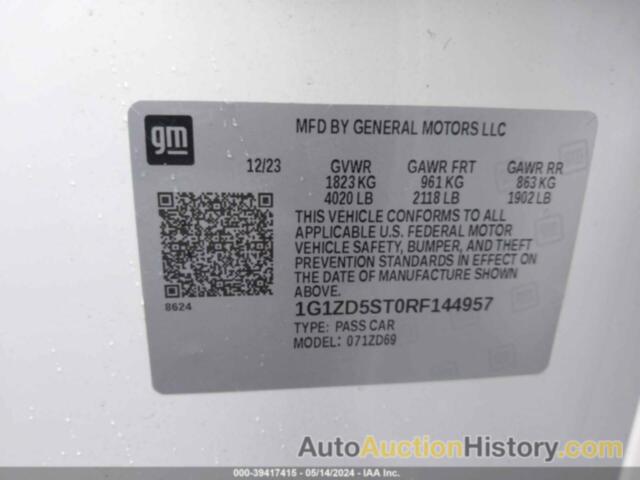 CHEVROLET MALIBU LT, 1G1ZD5ST0RF144957