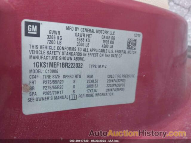 GMC YUKON XL DENALI, 1GKS1MEF1BR223032