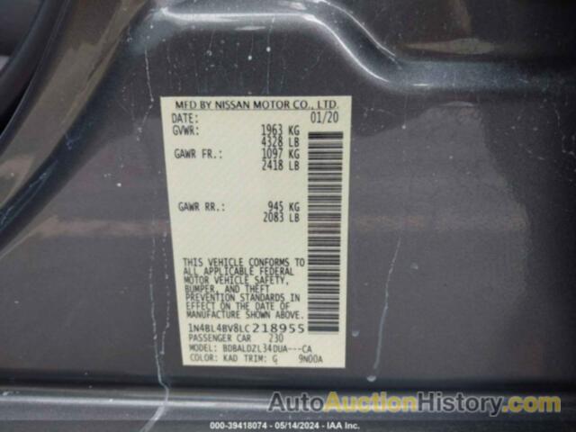 NISSAN ALTIMA S FWD, 1N4BL4BV8LC218955