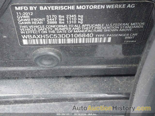 BMW 528I XDRIVE, WBAXH5C53DD106840