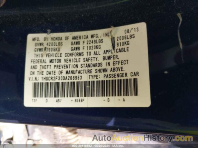 HONDA ACCORD LX, 1HGCR2F30DA268953