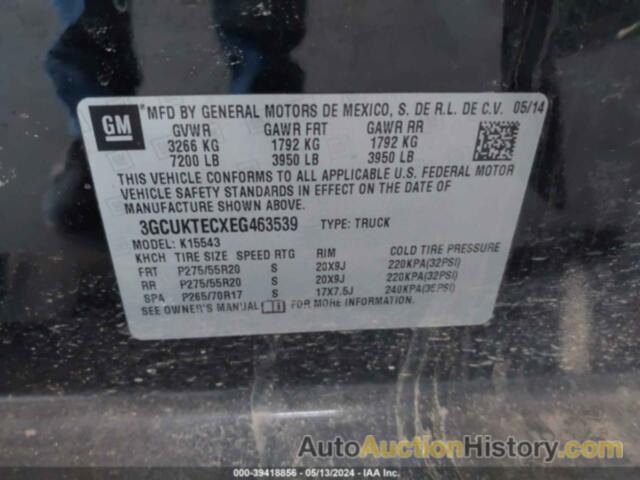 CHEVROLET SILVERADO 1500 HIGH COUNTRY, 3GCUKTECXEG463539