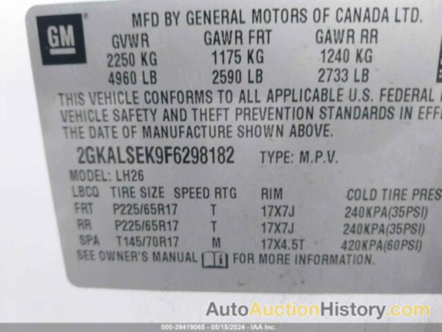 GMC TERRAIN SLT-1, 2GKALSEK9F6298182