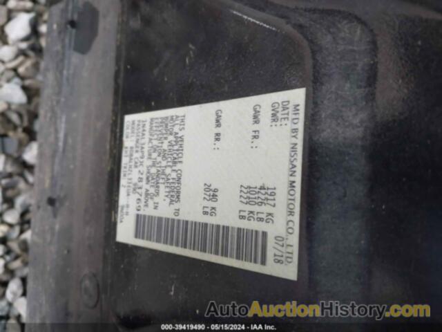 NISSAN ALTIMA 2.5/S/SV/SL/SR, 1N4AL3AP9JC283769