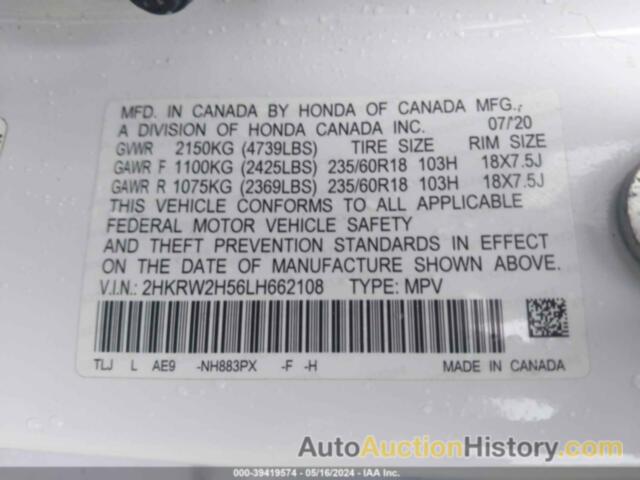 HONDA CR-V AWD EX, 2HKRW2H56LH662108