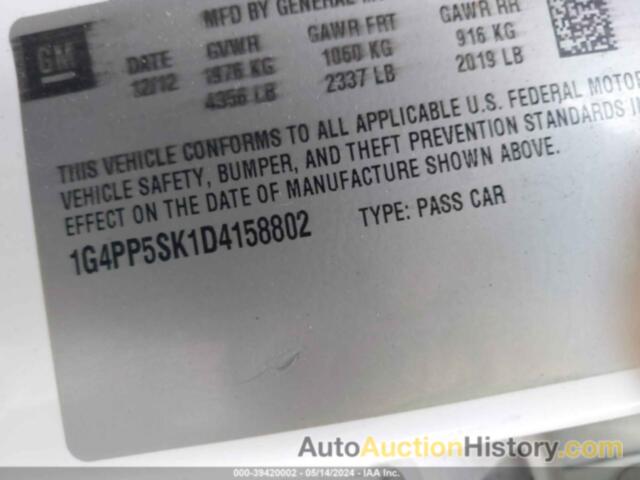 BUICK VERANO, 1G4PP5SK1D4158802