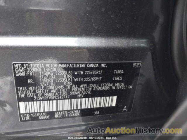 TOYOTA RAV4 XLE/XLE PREMIUM, 2T3W1RFV5PC242742